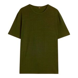 7 For All Mankind Linen Tee- Military Green